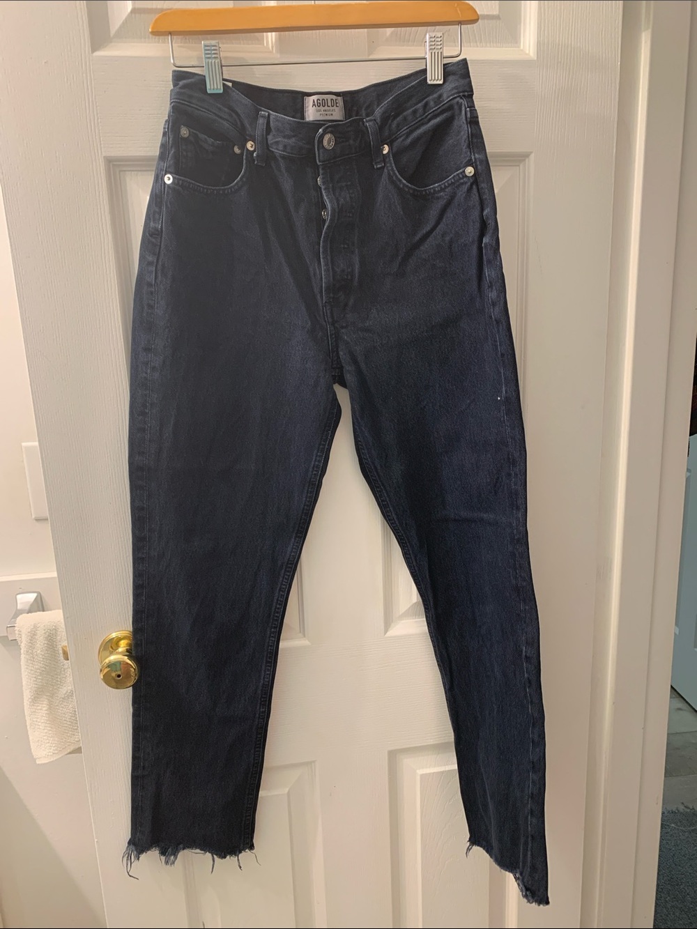 Agolde Slim Straight Jeans in Dark Blue Wash